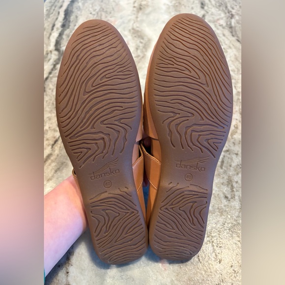 Dansko Leilani Sandals Womens 40 Tan Leather Woven Straps Mule Slide Shoes - Picture 5 of 9